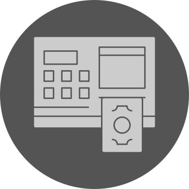 ATM web simgesi, basit vektör illüstrasyonu
