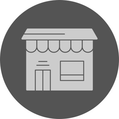 Depo önü web simgesi, basit vektör illüstrasyonu