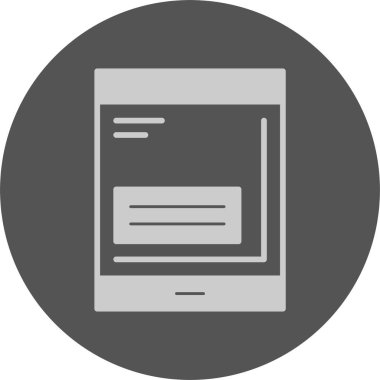 Bir tablet simgesinin vektör illüstrasyonu 