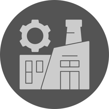 Fabrika web simgesi, basit vektör illüstrasyonu