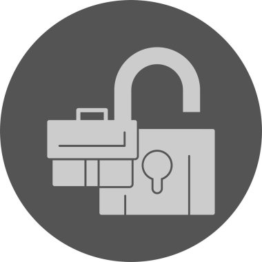 Kilidi aç. Web simgesi basit illüstrasyon