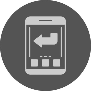 Arkaya. Web simgesi basit illüstrasyon