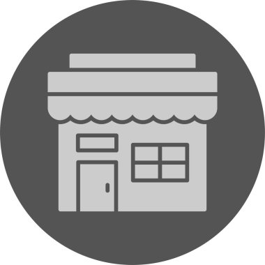 Depo önü web simgesi, basit vektör illüstrasyonu