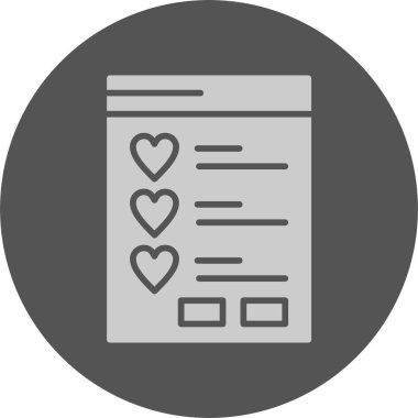 İstek listesi web simgesi, basit vektör illüstrasyonu