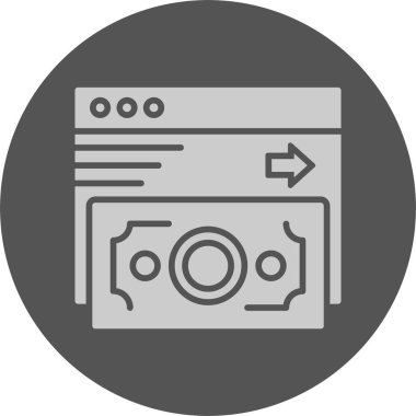 Çevrimiçi Ödeme web simgesi, basit vektör illüstrasyonu