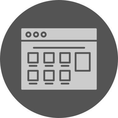 E-ticaret web sitesi simgesi, basit vektör illüstrasyonu