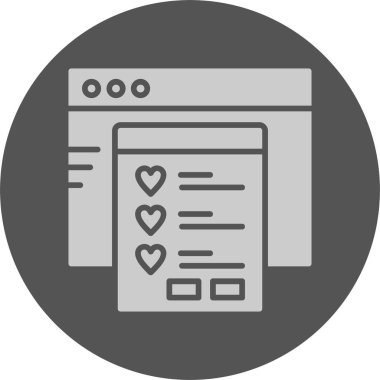 İstek listesi web simgesi, basit vektör illüstrasyonu