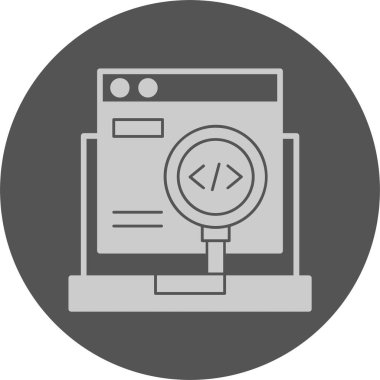 Kod Test Ağı simgesi, basit vektör illüstrasyonu