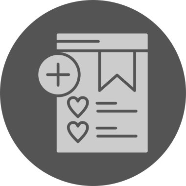 İstek listesi web simgesi, basit vektör illüstrasyonu