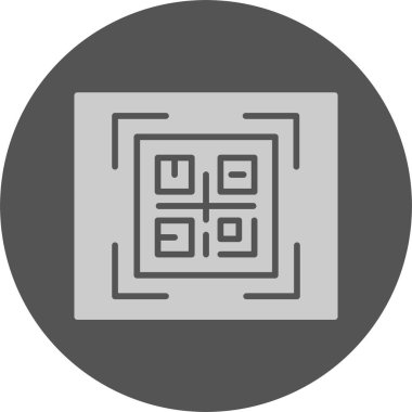 QR Kod web simgesi, basit vektör illüstrasyonu