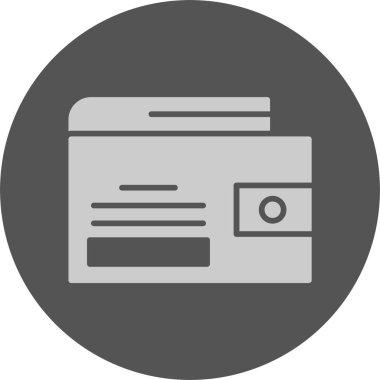 Cüzdan web simgesi, basit vektör illüstrasyonu
