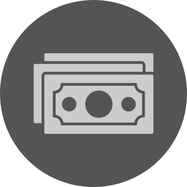 Banknote web simgesi, basit vektör illüstrasyonu