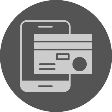 Mobil bankacılık web simgesi, basit vektör illüstrasyonu