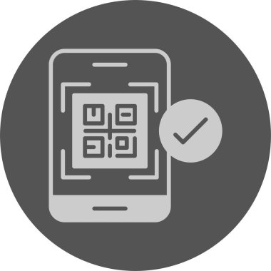 QR kod ödeme web simgesi, basit vektör illüstrasyonu