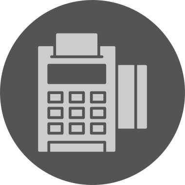 Satış noktası (POS) web simgesi, basit vektör illüstrasyonu