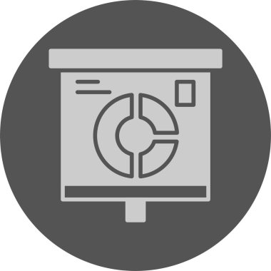 İşaretli Donut Grafiği simgesi, vektör illüstrasyonu 