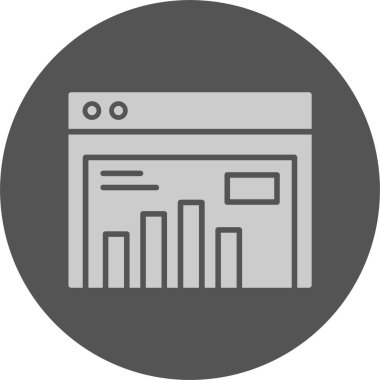 Web sitesi istatistikleri simge, vektör çizim
