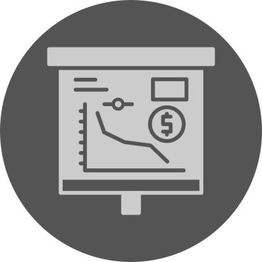 Düşen ekonomi web simgesi, basit vektör illüstrasyonu