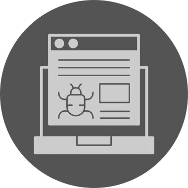 Laptop web simgesindeki hata, basit vektör illüstrasyonu