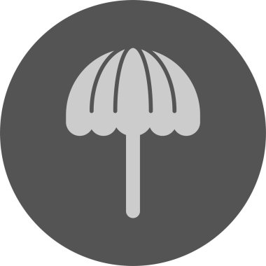 Bir şemsiye simgesinin vektör illüstrasyonu 