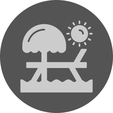 Sahil şeridi web simgesi, basit vektör illüstrasyonu