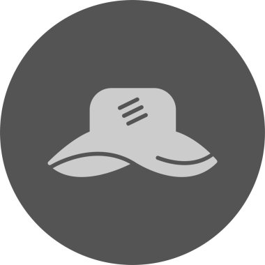 Plaj şapkası web simgesi, basit vektör illüstrasyonu