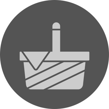 Piknik sepeti web simgesi, basit vektör illüstrasyonu