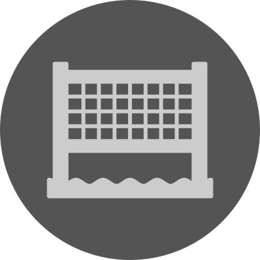 Plaj voleybolu ağ simgesi, basit vektör illüstrasyonu