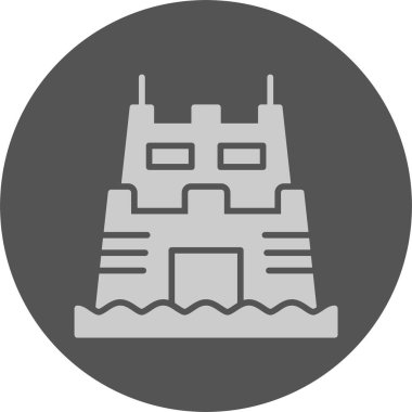 Kumdan kale yarışması web simgesi, basit vektör illüstrasyonu