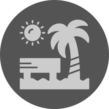 Plaj konseri web simgesi, basit vektör illüstrasyonu