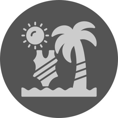 Plaj moda gösterisi web simgesi, basit vektör illüstrasyonu