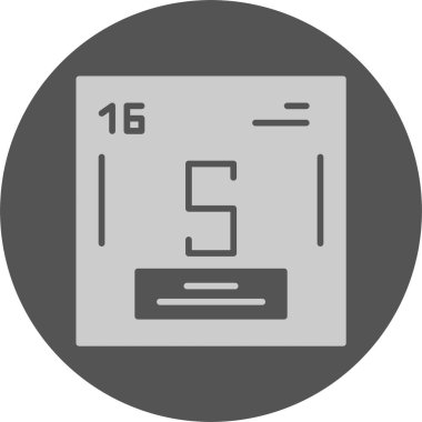 Sülfür. Kimyasal simgenin web illüstrasyonu