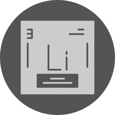 Lityum. Kimyasal simgenin web illüstrasyonu