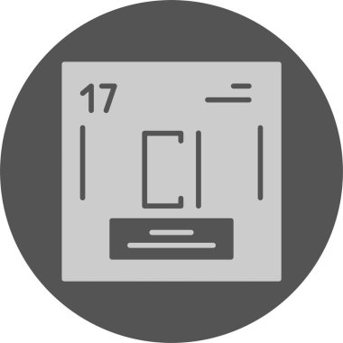 Klor. Kimyasal simgenin web illüstrasyonu