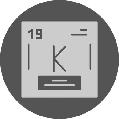 Potasyum. Kimyasal simgenin web illüstrasyonu