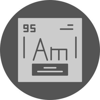 Amerikyum. Kimyasal simgenin web illüstrasyonu