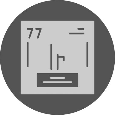 İridyum. Kimyasal simgenin web illüstrasyonu