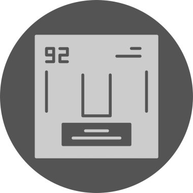 Uranyum. Kimyasal simgenin web illüstrasyonu