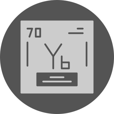 Ytterbium. Kimyasal simgenin web illüstrasyonu