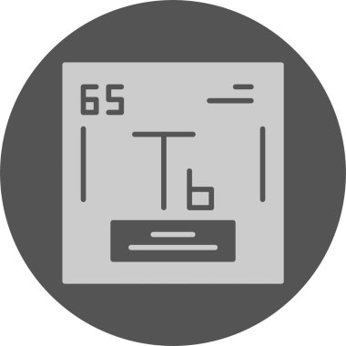 Terbiyum. Kimyasal simgenin web illüstrasyonu