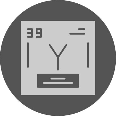 Yttrium. Kimyasal simgenin web illüstrasyonu