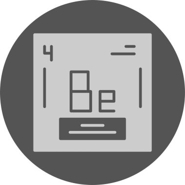 Berilyum. Kimyasal simgenin web illüstrasyonu