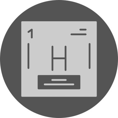 Hidrojen. Kimyasal simgenin web illüstrasyonu