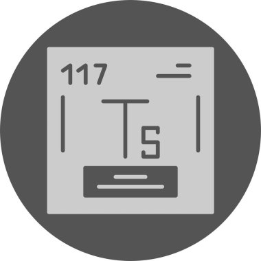 Tennessin. Kimyasal simgenin web illüstrasyonu