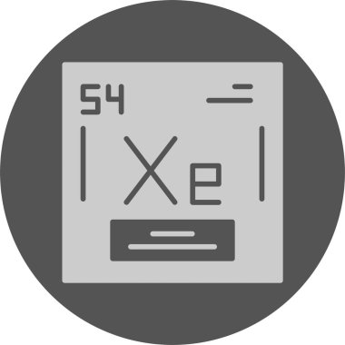 Ksenon. Kimyasal simgenin web illüstrasyonu