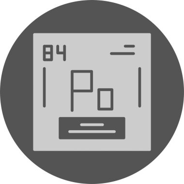Polonyum. Kimyasal simgenin web illüstrasyonu