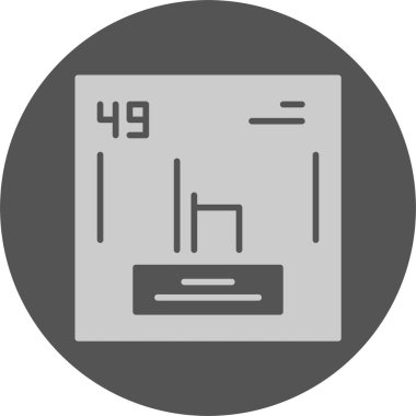 İndiyum. Kimyasal simgenin web illüstrasyonu