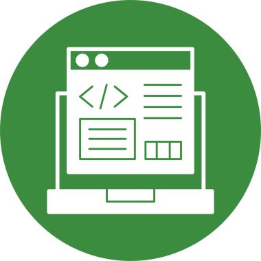 Kod Yeniden Yapılandırma Web simgesi, basit vektör illüstrasyonu