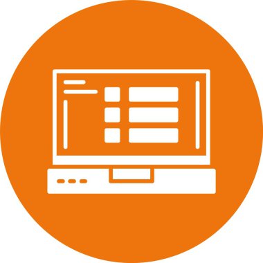 dizüstü bilgisayar simgesi, vektör illüstrasyonu basit tasarım