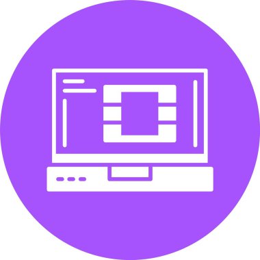 dizüstü bilgisayar simgesi, vektör illüstrasyonu basit tasarım